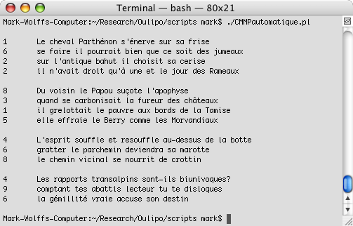 Screenshot of command-line program running in a terminal