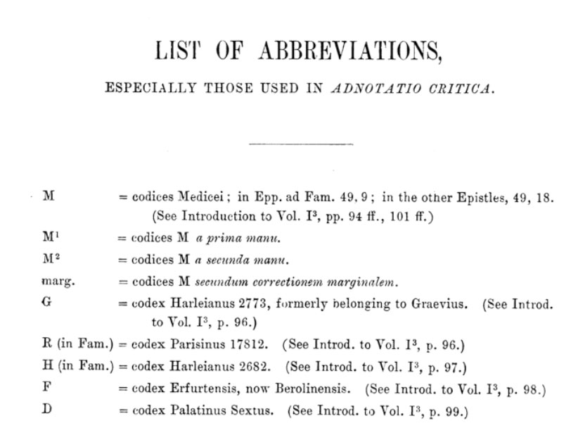 Abbreviations used in the textual notes and commentary.