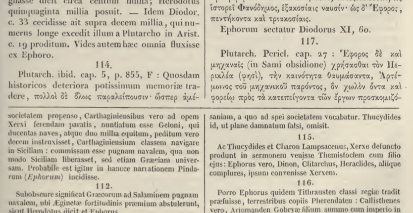 Closeup of scanned book page with Greek text in upper part and
                              Latin text in lower part