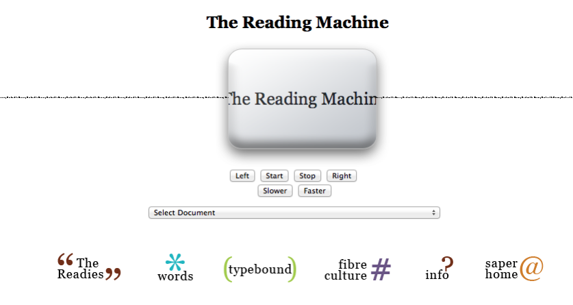 An image of an interface to the Reading Machine